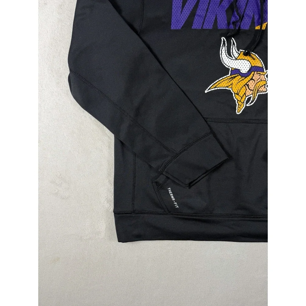 Nike Minnesota Vikings Therma-FIT Hoodie Mens Medium Black Purple Gold NFL